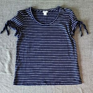 J. Crew Navy Striped Women's Top